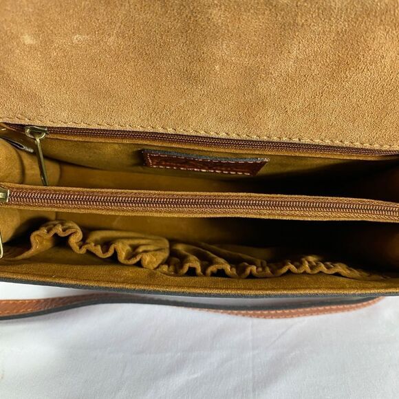 Patrica Nash NWT PORCILI top handle crossbody/ cognac color tooled Florance - Picture 7 of 8